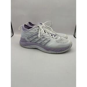 Supreme White and Lavender Lace-Up Sneakers